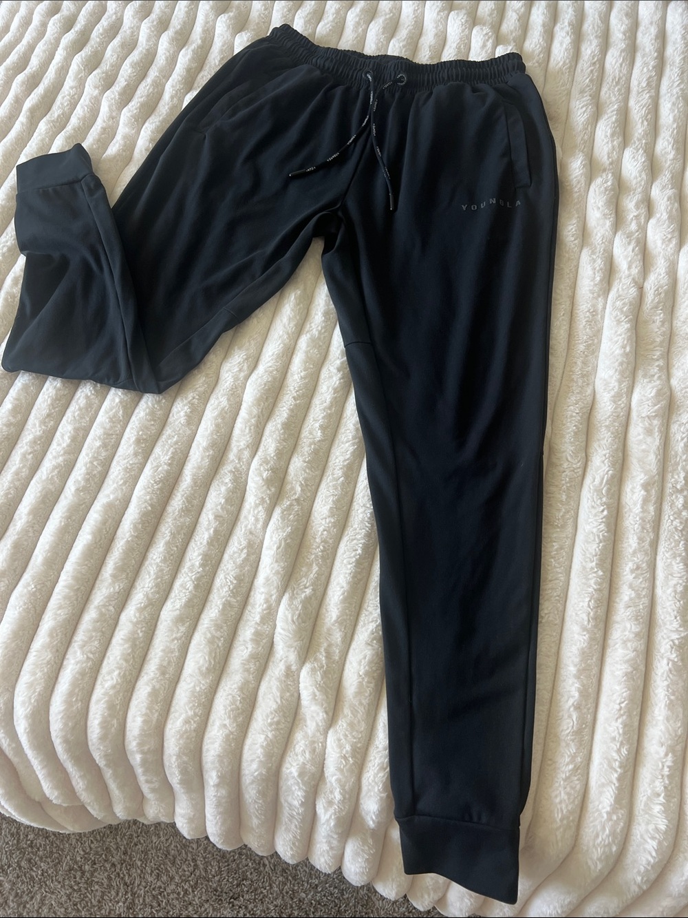 YoungLA Black Slim-Fit Active Joggers